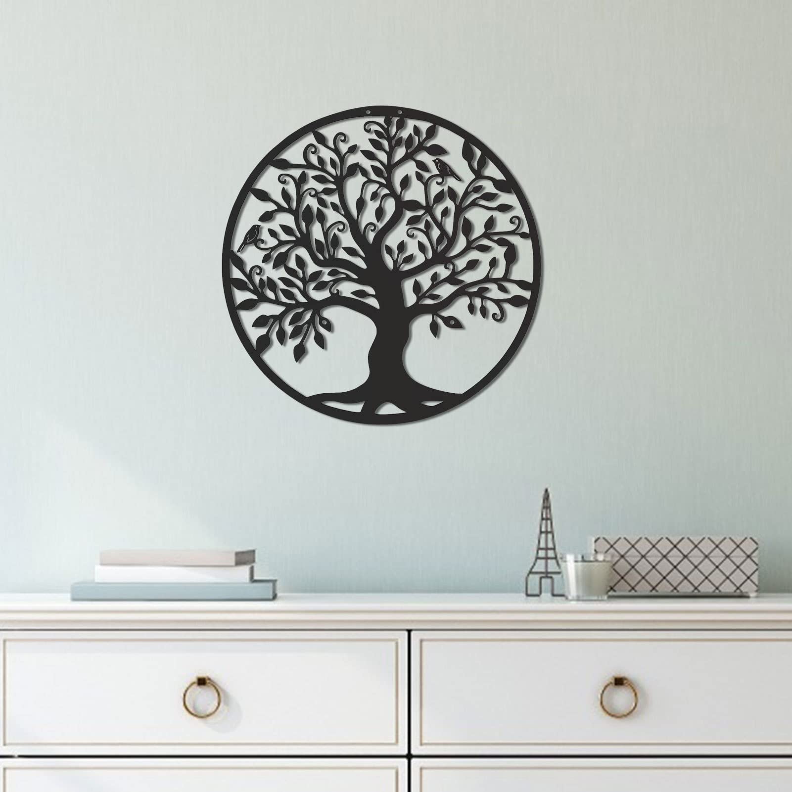 Décoration Murale Arbre De Vie En Métal - Avec Animaux De La Forêt, Pour Intérieur Ou Extérieur