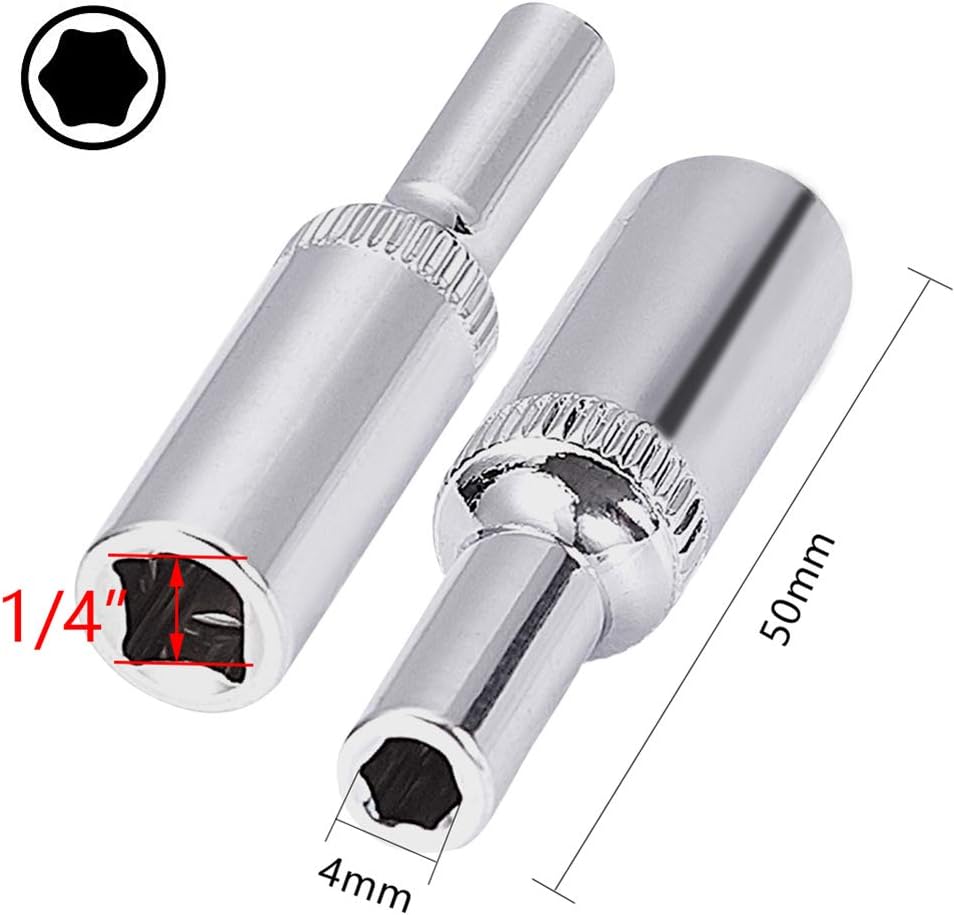 Auniwaig 1/4 Inch Drive x 4 mm Deep 6-Point Impact Socket, Metric, 4pcs