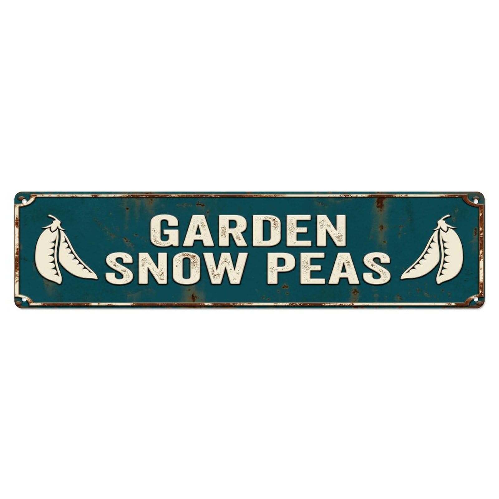 GARDEN SNOW PEAS Vintage Legume Rustic Farmhouse Metal Tin Sign