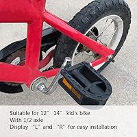 Vista 3 de Pedales de bicicleta para niños mejorados de 1/2 pulgadas, 1 par de pedales de husillo para niños de resina para bicicletas juveniles de 12 pulgadas