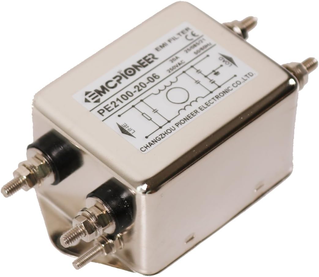 EMCPIONEER Noise Suppressor Power EMI Filter AC 120/250V 20A PE2100-20-06