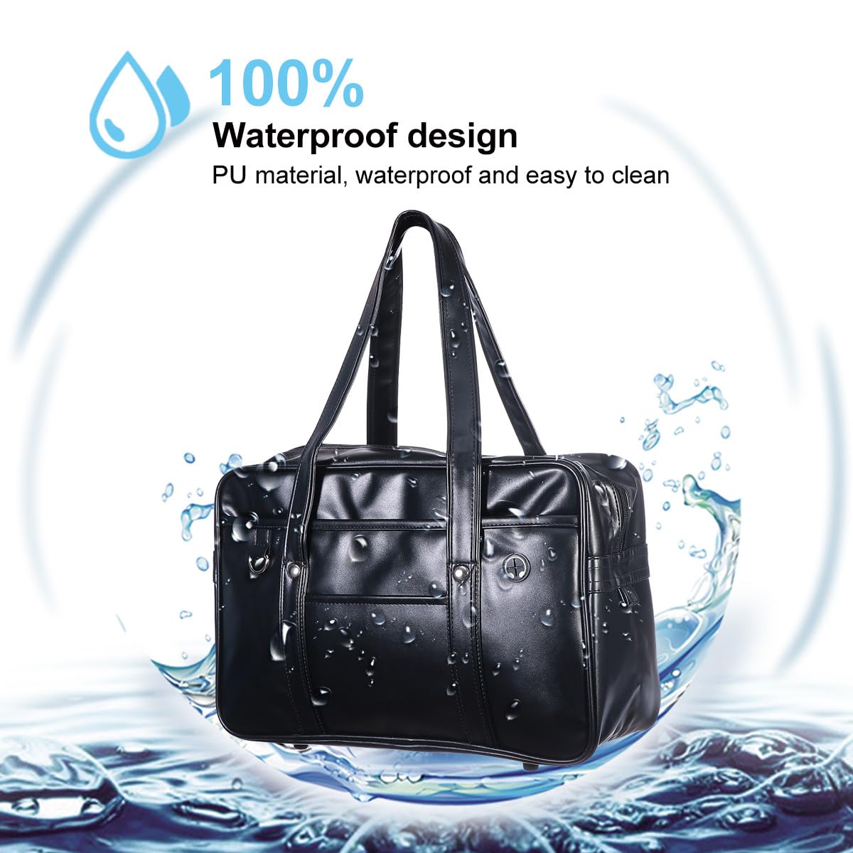 Borsa a Tracolla Unisex in Pu, Borsa Tote Leggera Manico, Zaino Scolastico Giapponese Spazioso per Laptop, per Lavoro, Scuola e Viaggio