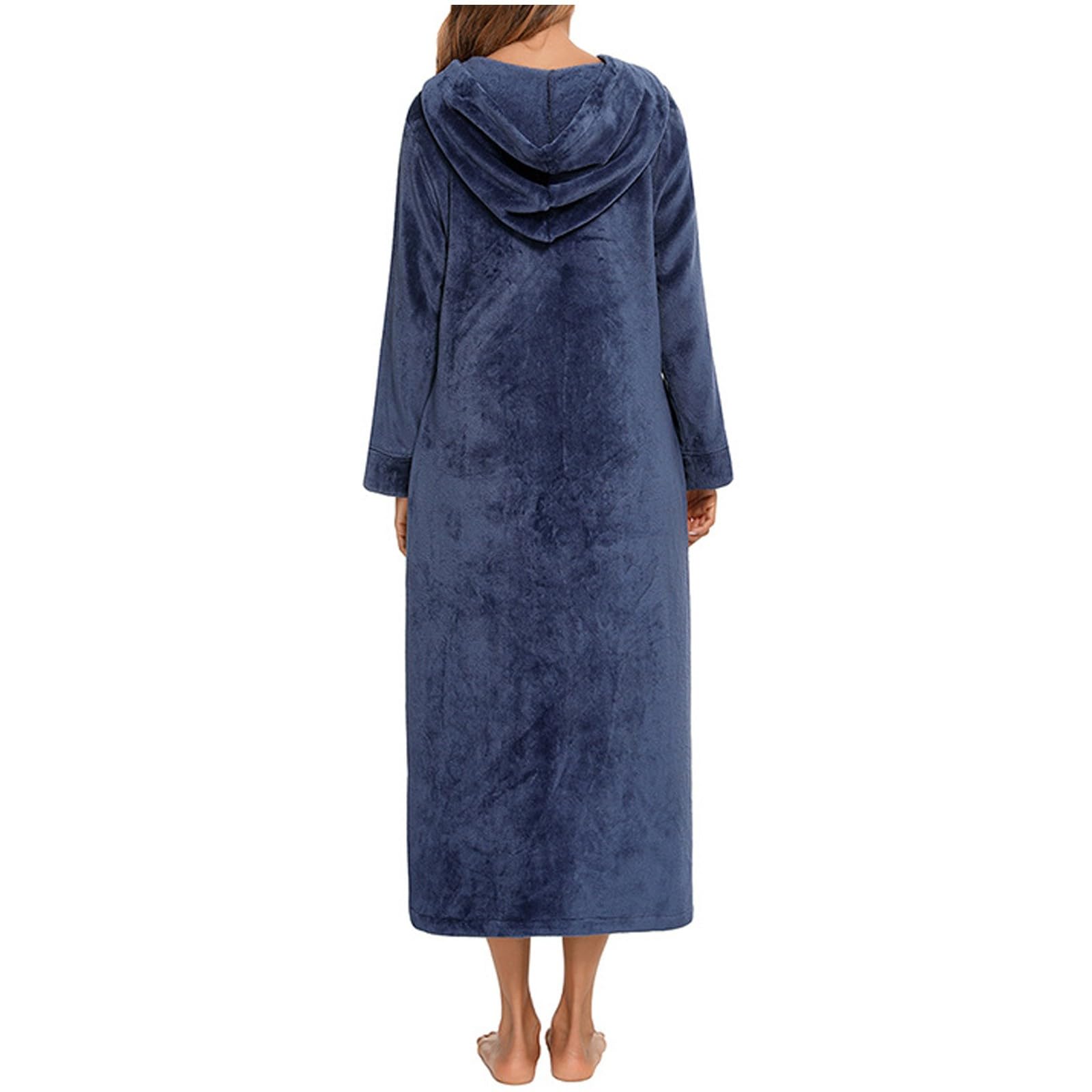 Generisch 2026 Morbido accappatoio in flanella con maniche lunghe e cerniera, morbido lounge in pile con tasche, coperta portatile per rilassarsi a casa