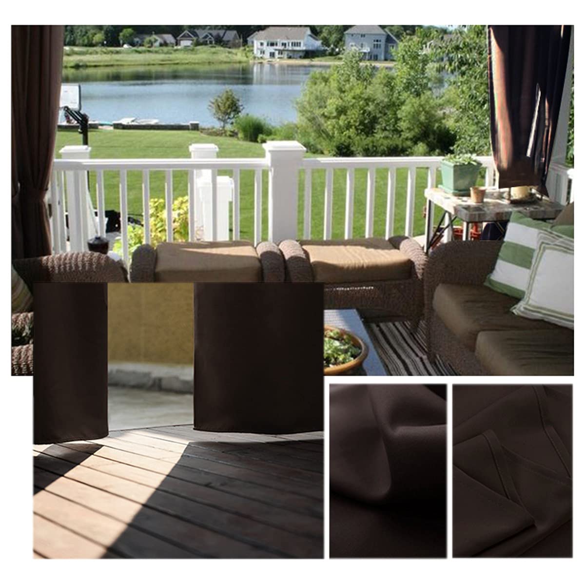 Rideau Extérieur pour Terrasse Pergola, Rideau Occultants avec Oeillet, Imperméables Rideaux Occultants Protection Anti-UV avec Oeillet, 1 Panneau Rideaux D'extérieur Silver Gray-500×270 cm