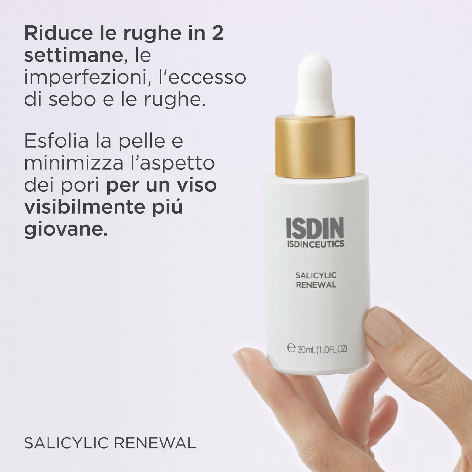 ISDIN Isdinceutics Salicylic Renewal (30 ml) | Siero Viso con Acido Salicilico, Aiuta a Ridurre Imperfezioni e Rughe | Anti-età | Assorbimento Rapido | Texture Leggera