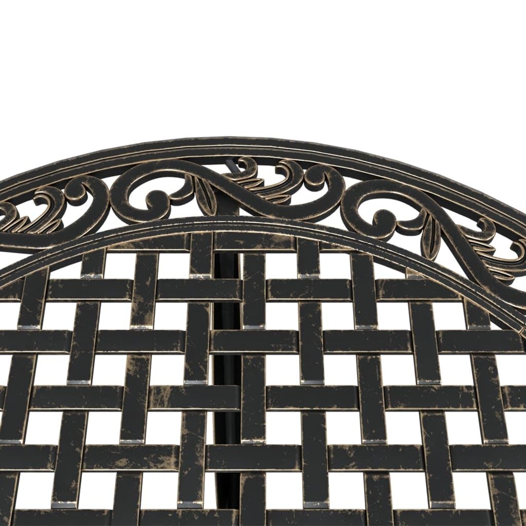 Stół ogrodowy z brązu, odlew aluminiowy, Ø 90 x 75 cm, stół tarasowy z otworem na parasol, stół balkonowy do ogrodu, na patio, kemping, stabilny stolik pomocniczy do jedzenia i pikniku