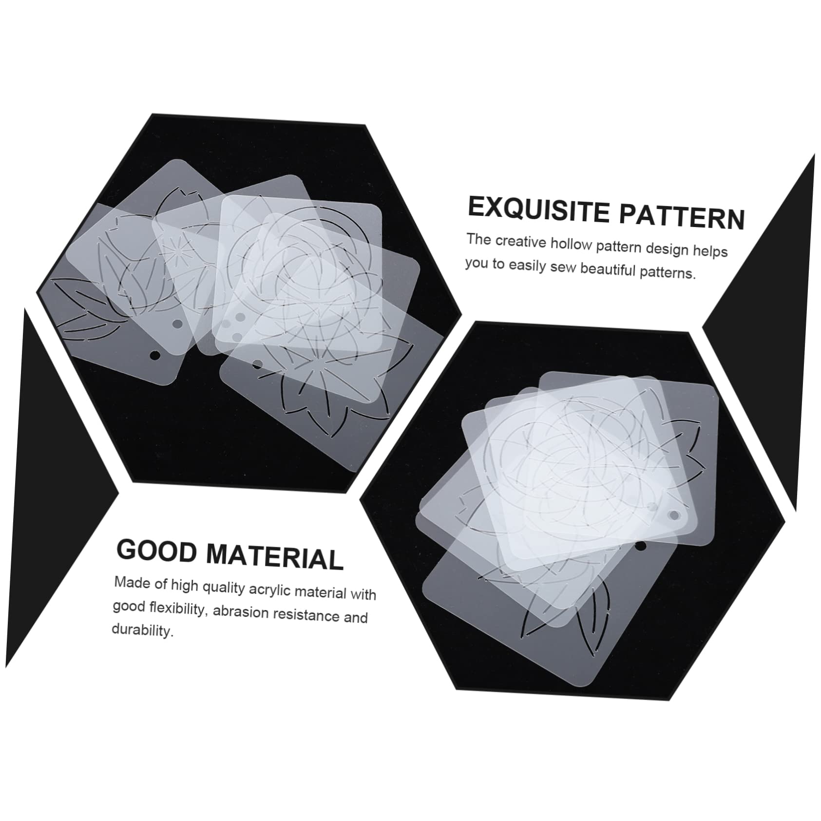 NUOBESTY 30piezas Plantillas De Acolchado De Acrílico Moldes Para Patchwork y Bordado Herramientas De Costura Para Manualidades
