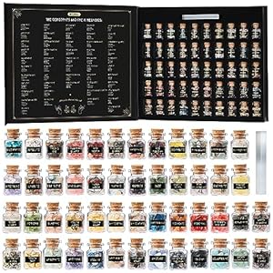 Bulk Crystals and Healing Stones 50 PCS – Real Mini Crystals for Spell Jars – Crystals for Witchcraft – Crystal Sets for Witchcraft Supplies – Real Crystal Witch Healing Crystals for Beginners Set