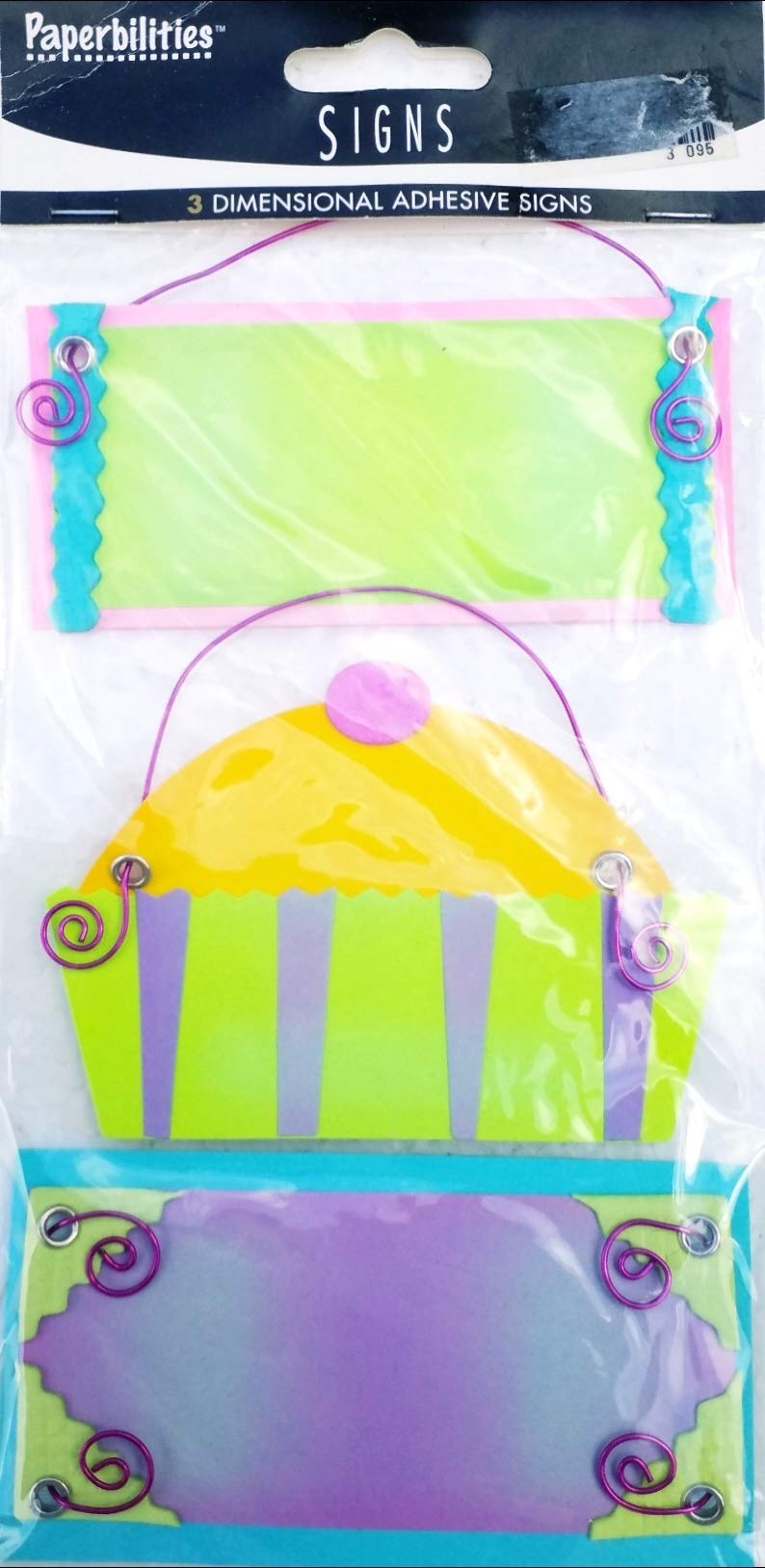 Paperbilities3 Dimensional Adhesive Signs - 3 Pcs/Pkg