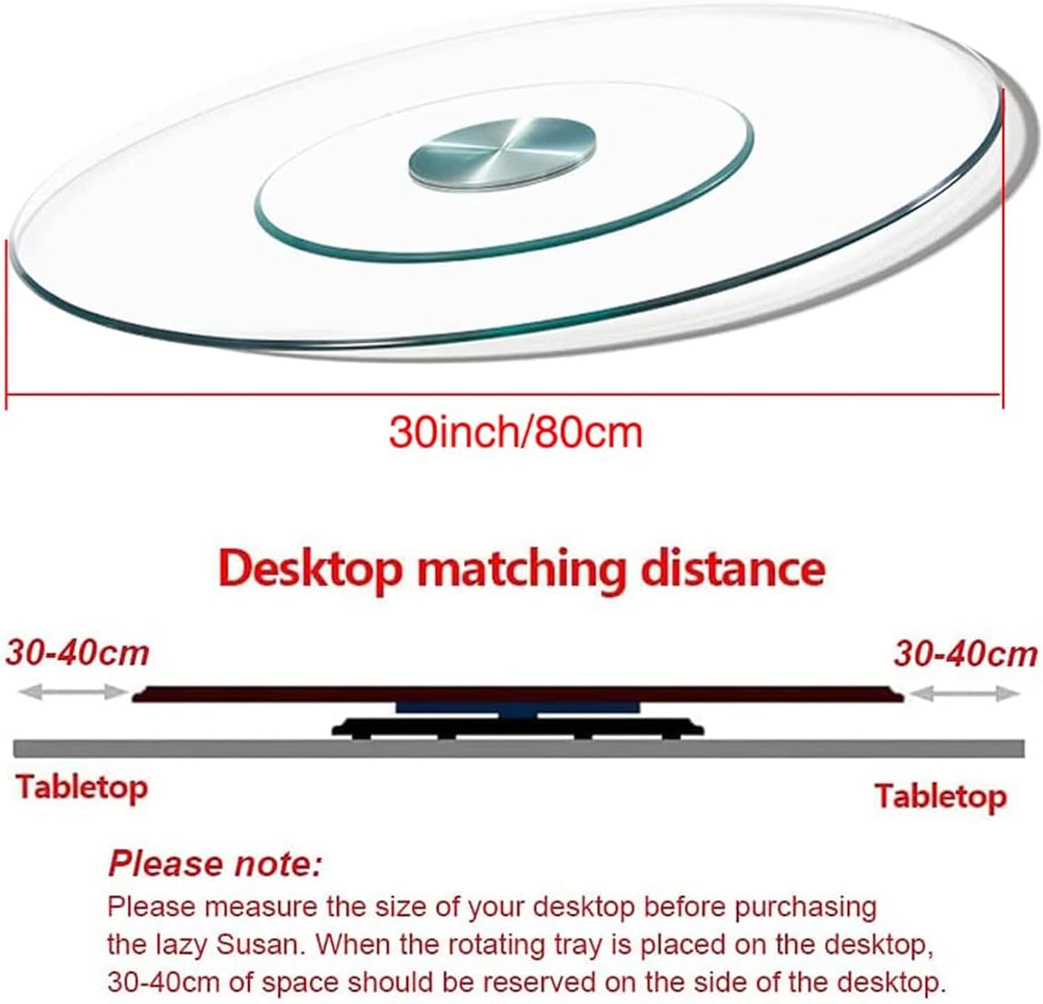 10mm強化ガラスラウンドターンテーブル、大型レイジースーザン
