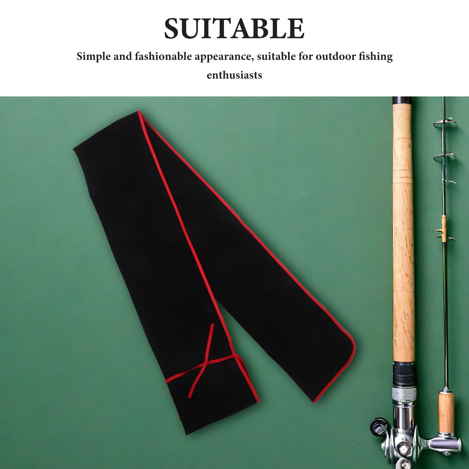 Schwarze Angelruten Stofftasche aus Weichem Lint mit Verdicktem Design Faltbar und Praktisch für Sichere Aufbewahrung und Transport von Angelruten Beim Angeln