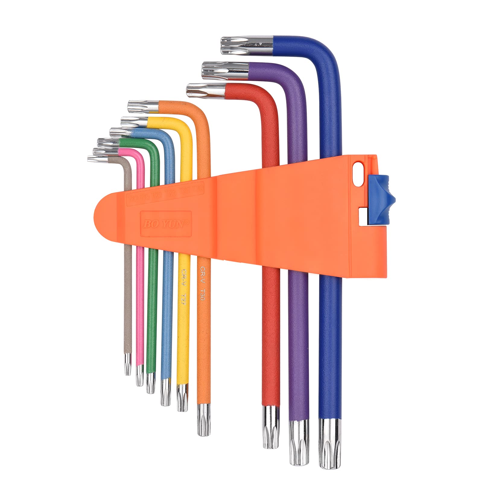 Clés Torx T27 Inviolables QUARKZMAN - Lot De 4 Clés En L Longue 144 Mm, En Acier S2 Chromé Pour Réparations Auto Et Bricolage - 4