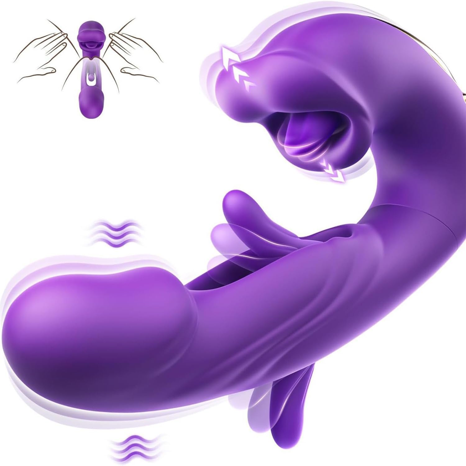 Zungenvibrator mit Saugfunktion für Frauen – 3-in-1 Klitoris Stimulator mit Triple Wave, 7 Vibrationsmodi, Wasserdichtes Sexspielzeug