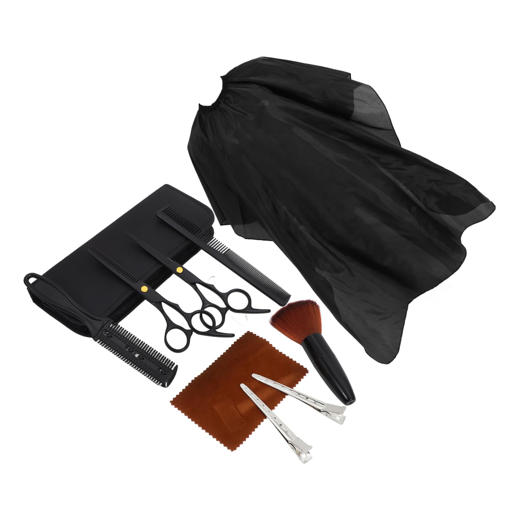 Juego de Tijeras Tijeras Planas para Cortar el Cabello de Acero Inoxidable Negro Peluquero para Uso Profesional y Doméstico