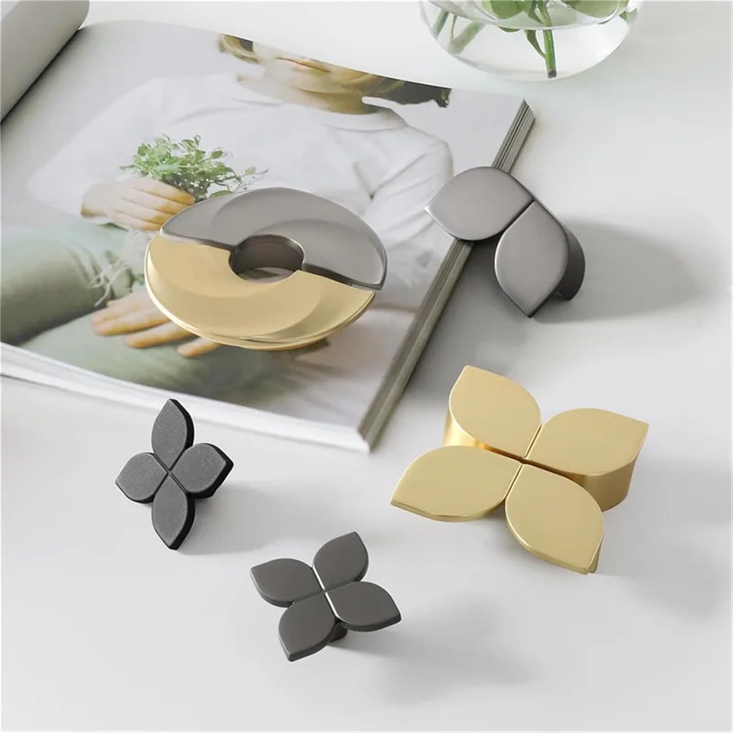 Zinc Alloy Kitchen Cupboard Knobs and Handles Brushed Copper Cabinet Handle Wardrobe Door Drawer Pull Furniture Hardware 1Pcs (Color : 6223-64mm Pearl Grey)