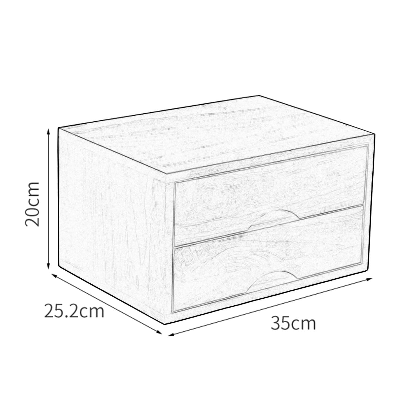 Archivador de escritorio – Caja de almacenamiento de madera maciza – Organizador de escritorio, caja de almacenamiento organizador de escritorio de madera de 2/4 capas, gabinete de almacenamiento con