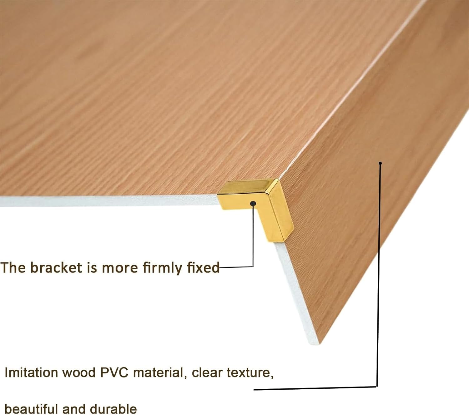 Wire Shelf Cover, PVC Wood-Look Shelf Liners with Corner Guards, Removable Pantry Shelf Covers for Pantry, Closets, Laundry Room