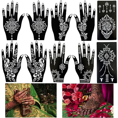 Rosymormor Lot 10 Tatouage Pochoirs, Kit Tatouage Temporaire Autocollant Dessins Unique Main Corp...