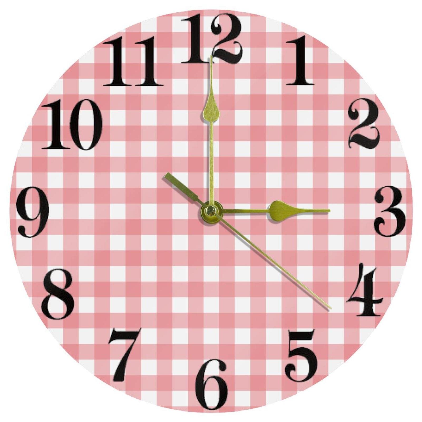 Horloge murale fonctionne avec piles rose pour décoration intérieure maison