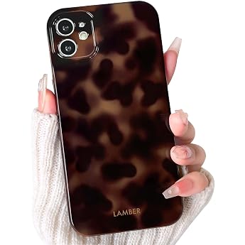 NITITOP Compatible with iPhone 11 Case Cute Leopard Pattern Brown Aesthetic for Women Girls Amber Design Soft TPU Protective Mobile Phone Case - Brown