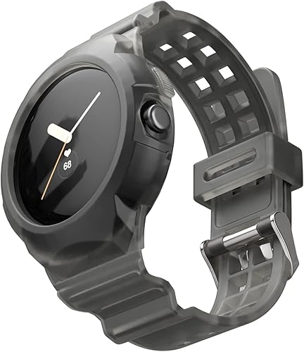 Miniatura 1 de BHARVEST Correa de reloj compatible con Pixel con funda de parachoques correa de silicona suave mejorada con funda entrelazada accesorios para