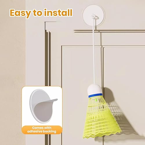 Miniatura 4 de Libcflcc Entrenador de bádminton fácil de usar, 1 juego de entrenador de bádminton solo, montaje en techo, para interiores, niños, adultos,