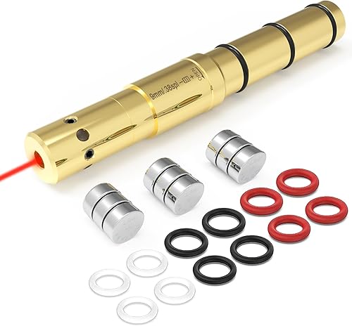 Laser Bore Sight, Visor láser de extremo de cañón preciso y fácil de ajustar para revólveres, pistolas y armas de aire