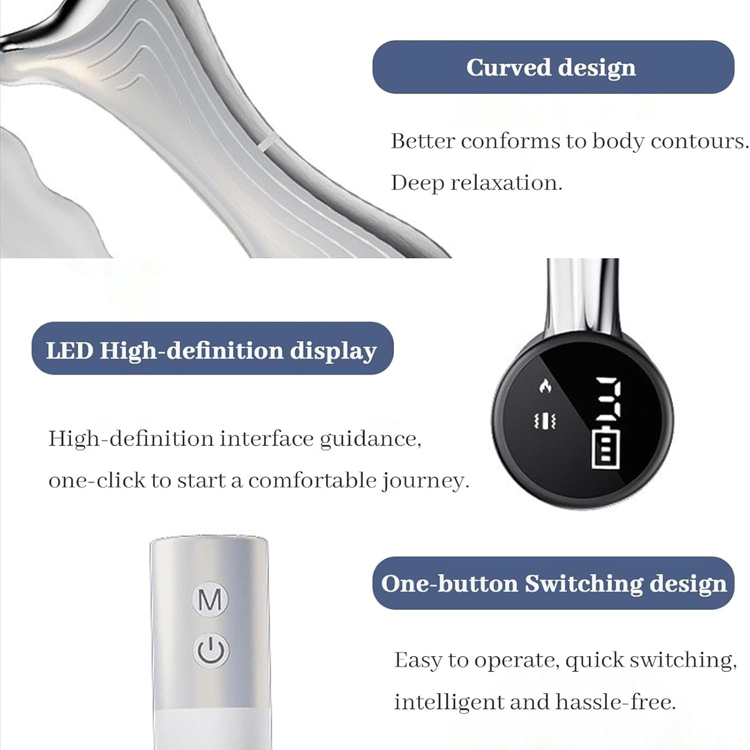 Muscle Relaxation Tool, Massage Scraper & Massager, Features Three Modes Levels, with Led Display, for Whole Body (Black) - Image 7