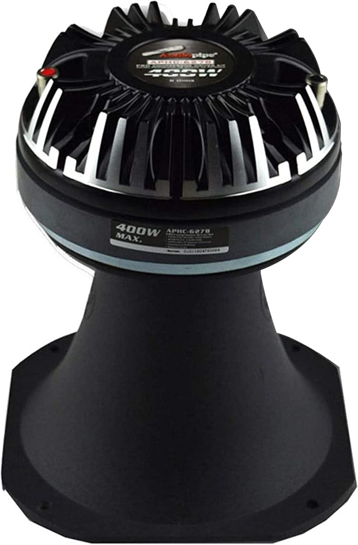 APHC-6278 7.5 Inch 400 Watt 8 Ohm Pro Compression Driver Tweeter Car Audio Speaker Amplifier Kit with Aluminum Horn, Black