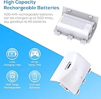 Vista 5 de Cooling Fan with Charging Stand for Xbox Series S Console and Controller, Dual Charger Dock Accessories with 2 x 1400mAh Rechargeable Battery and