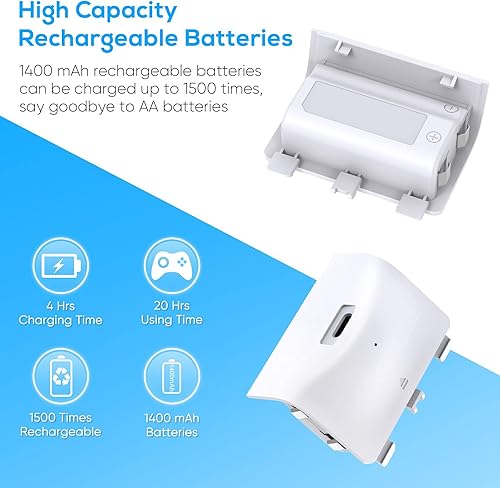 Vista 5 de Cooling Fan with Charging Stand for Xbox Series S Console and Controller, Dual Charger Dock Accessories with 2 x 1400mAh Rechargeable Battery and