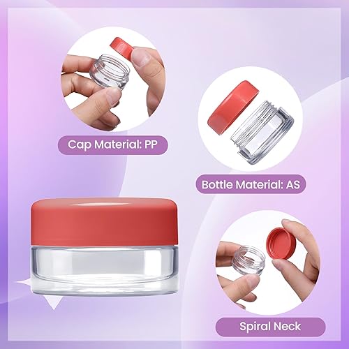 Miniatura 4 de RONRONS 4 tarros cosméticos de crema facial de 0.35 oz0.35 onzas, de plástico, coloridos, sin BPA, a prueba de fugas, recipientes vacíos para sales