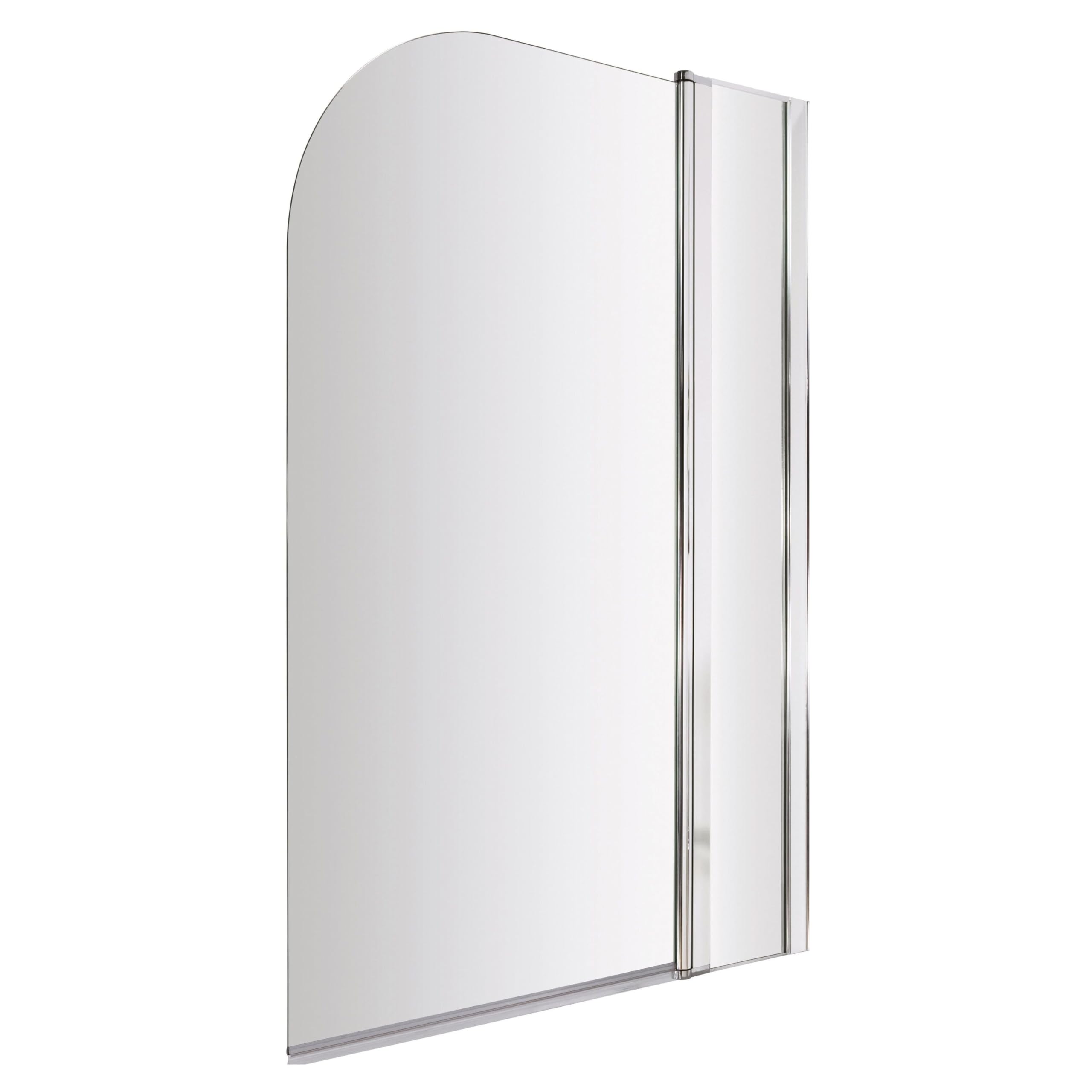 Balterley Modern 6Mm Toughened Safety Glass Reversible Shower Bath Screen With Fixed Panel - Chrome