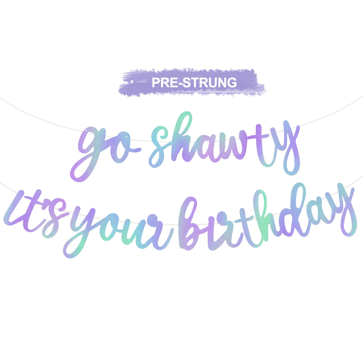 Glitter Birthday Banner - Pre-Strung & Easy Decor -18
