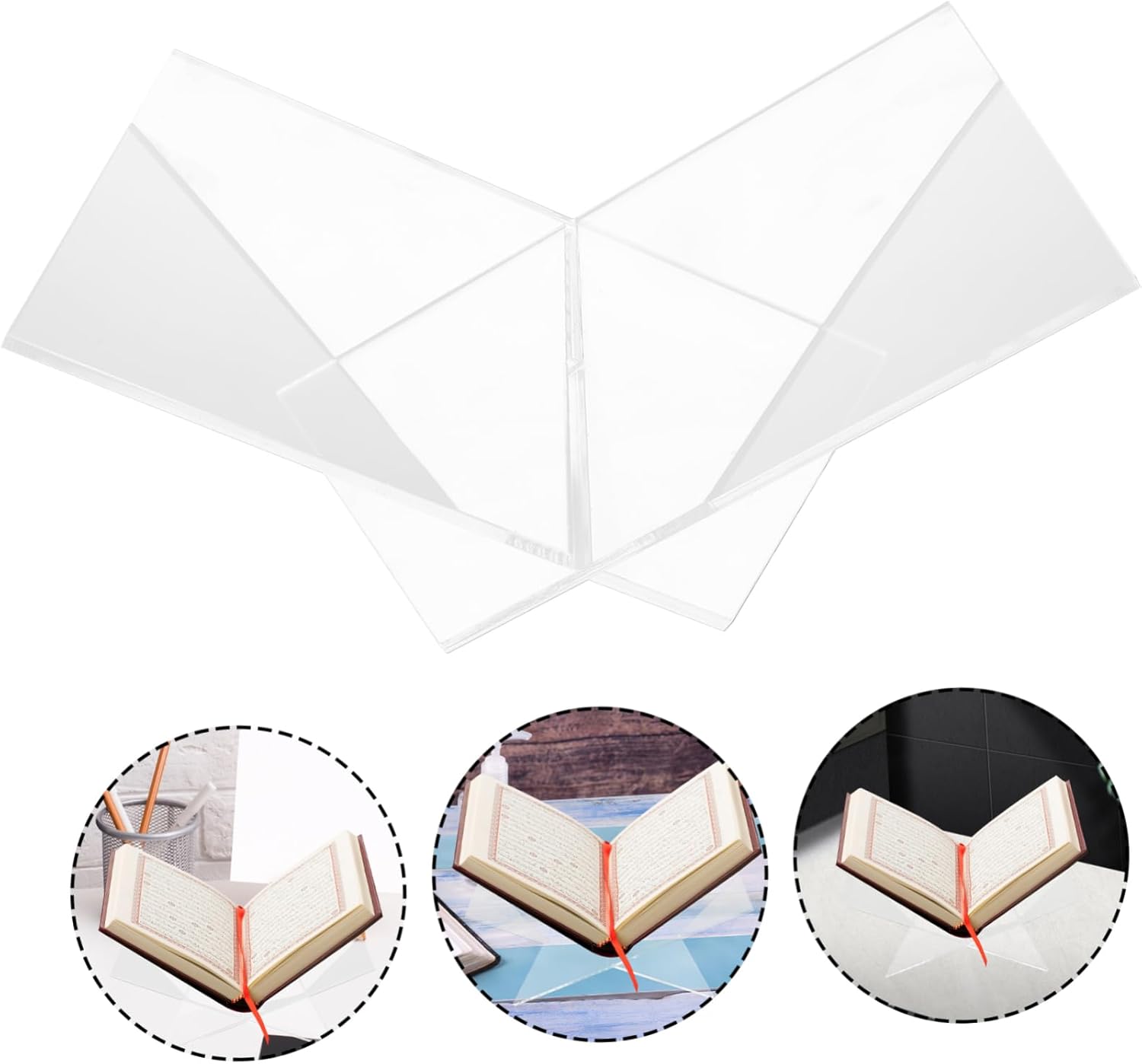 Garneck Acrylic Book Holder Stand for Open Reading X-Shaped Cookbook Display Rack Portable Recipe Holder Stable Support for Home and Office