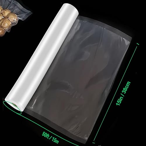 Miniatura 7 de MAGIC SEAL Chamber Vacuum Sealer Bags 15'' x 50' Rolls, Smooth Food Storage Bags for Meal Prep & Sous Vide, Commercial Grade BPA Free, Non-Textured,