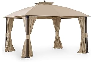 Garden Winds Replacement Canopy for Eagle Brooke Ashford Asheville Gazebo 350 - Beige