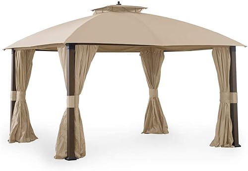 Garden Winds Cubierta superior de repuesto para toldo Broyhill Sunjoy Eagle Brooke Ashford Asheville Gazebo - 350 - Beige - Se adapta solo a estos