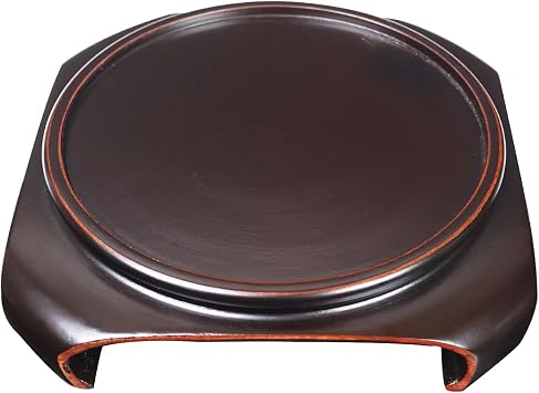 Oriental Furnishings Vase Stand Square Black Finish 8" Dia x 2" H