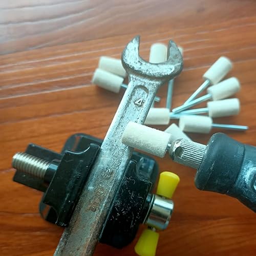 Miniatura 7 de Luo ke Brocas de pulido de fieltro de lana de 0.472 in, puntas de pulido de fieltro para herramienta rotativa Dremel, vástago de 18 pulgadas