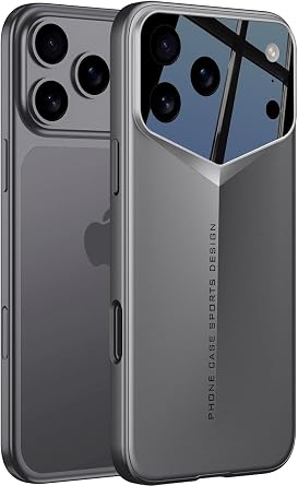 for iPhone 17 Pro Case,Unique Luxury Supercar Design,Ultra Thin Hard PC Shockproof Anti-Scratch Anti-Slip Grip Protective Sturdy Case Hard Cover for iPhone 17 ProGrey