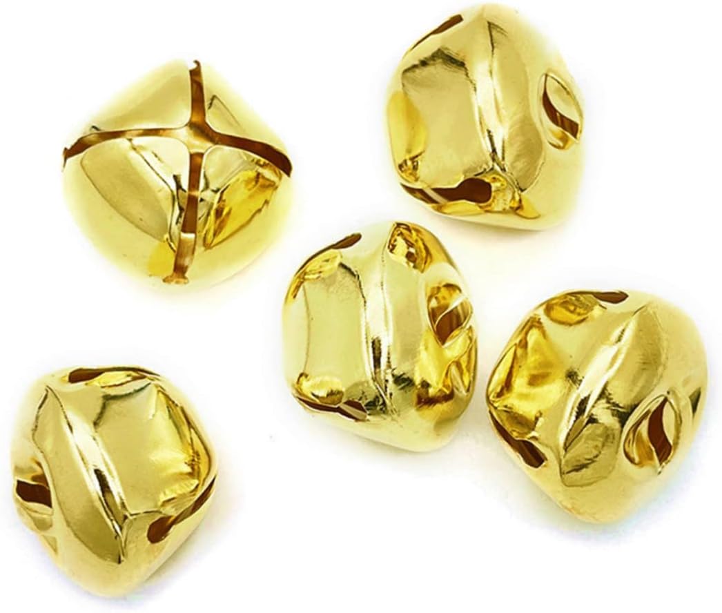 60pcs Gold Bells for Crafts Multi-Function Decorative Craft Bells Lanyard