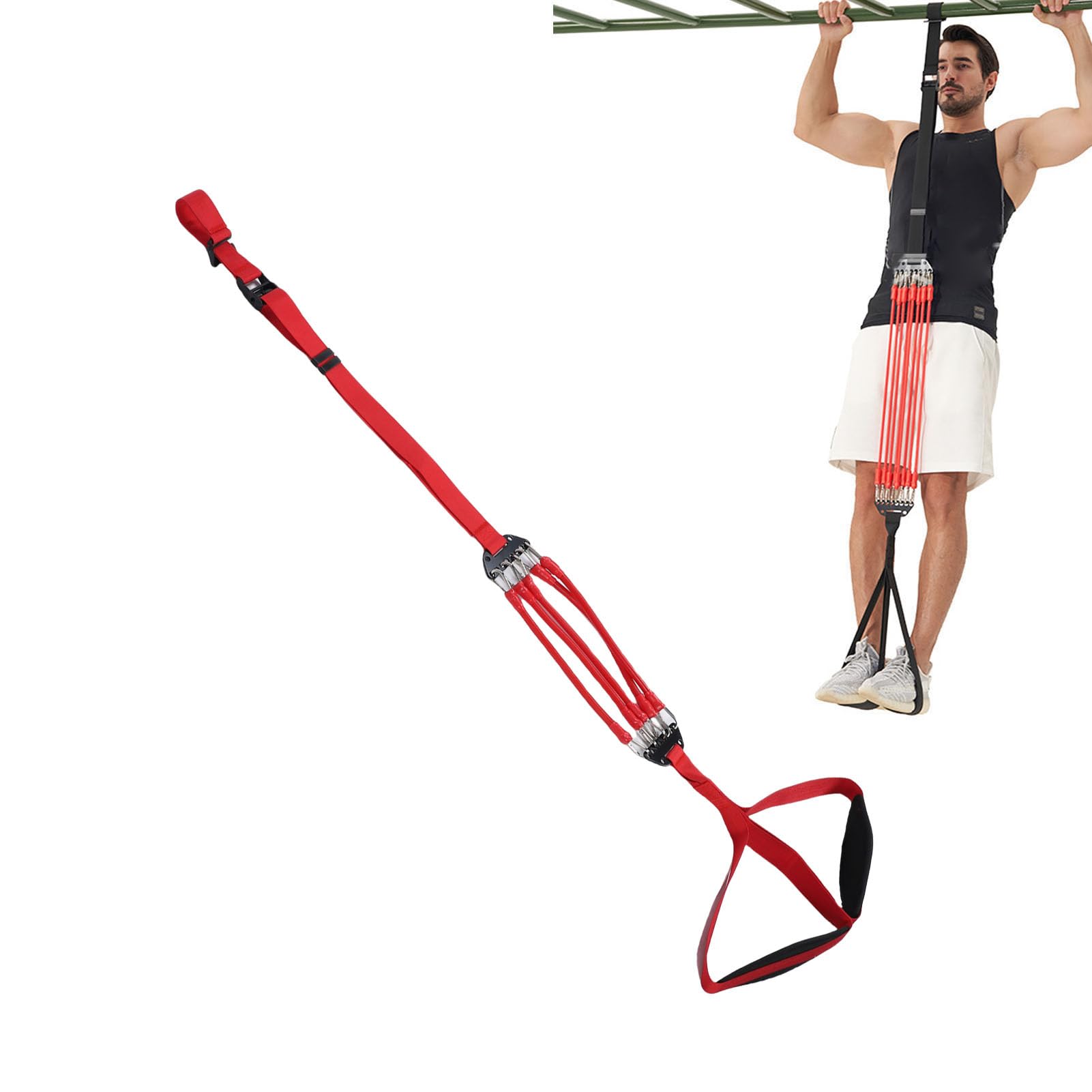 POENVFPO Pull Up Assist Bands, di Assistenza per Pull -Up Regolabile con Piede in Tessuto Resta per L'allenamento della Forza