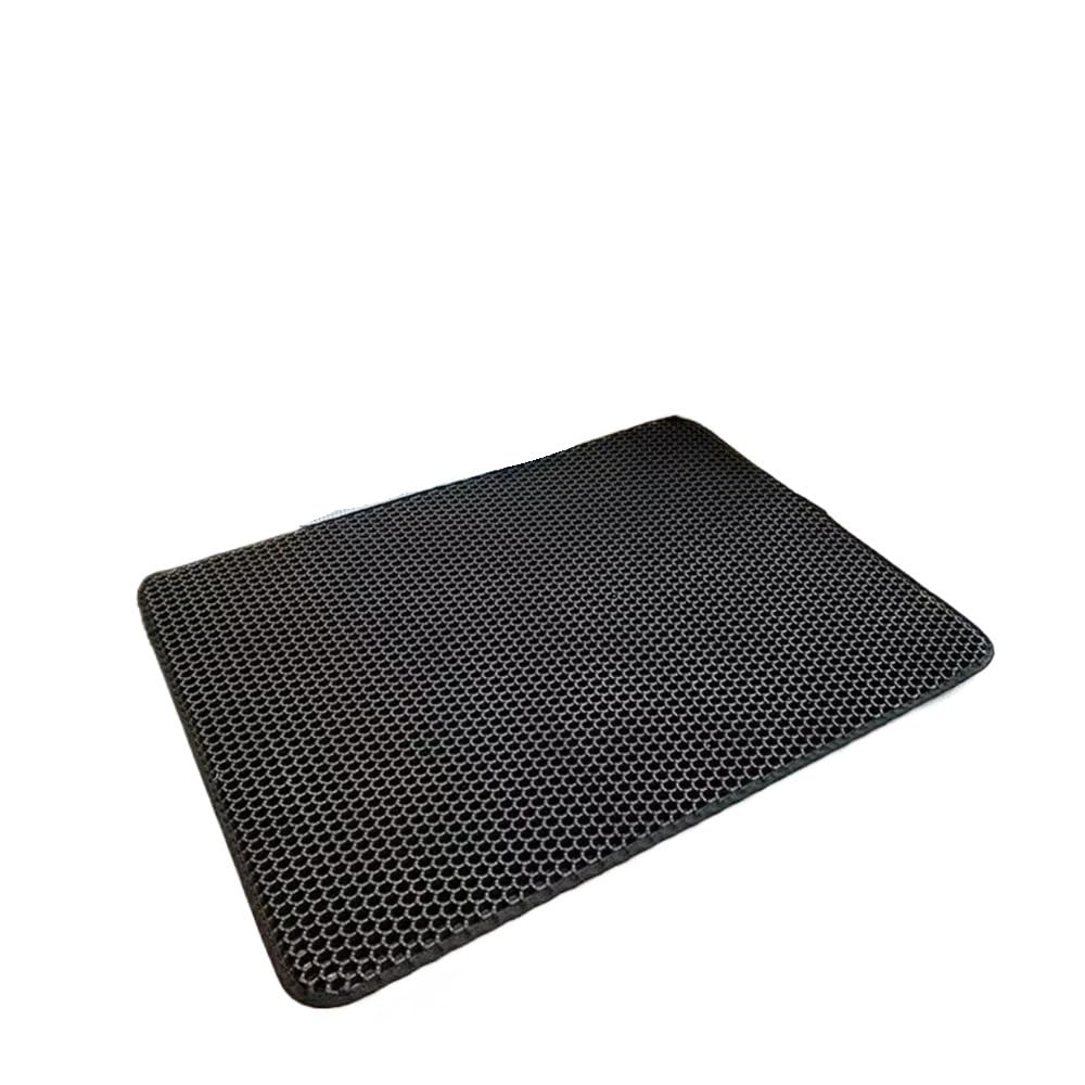 Cat Litter Mat, Double Layer Box Tray Pad, Washable Durable Pet Toilet Training(Black)