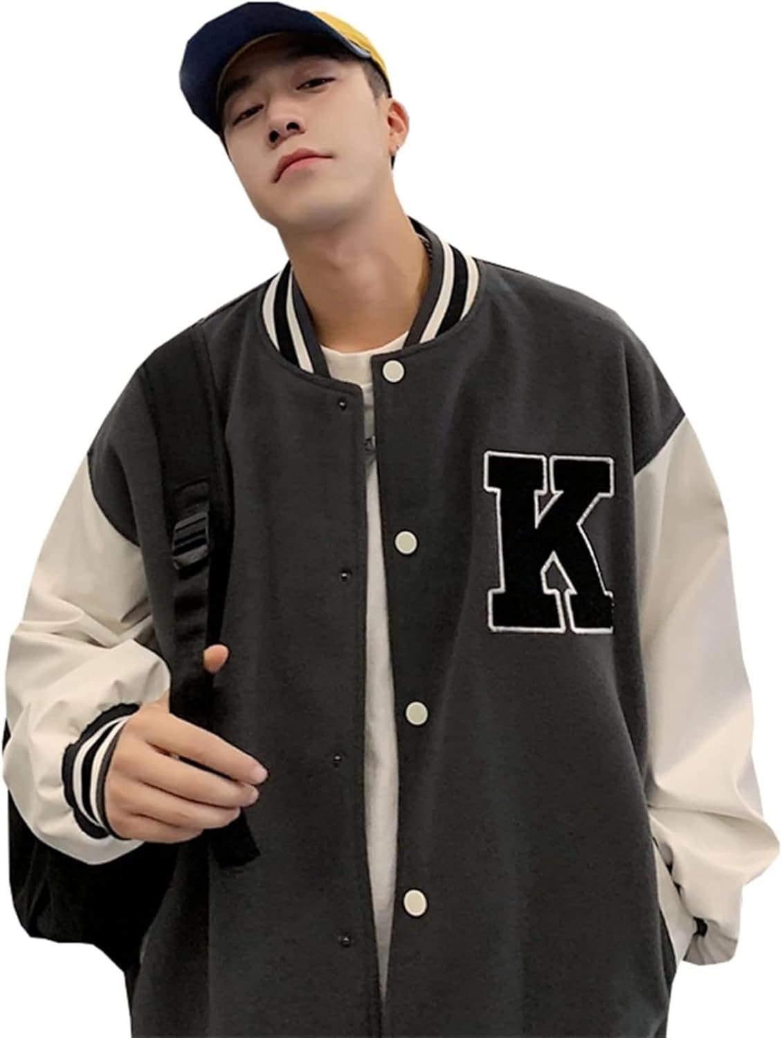 スタジャン メンズ ストリートスタイル ブラック ピンク 刺繍 ACEFLAG