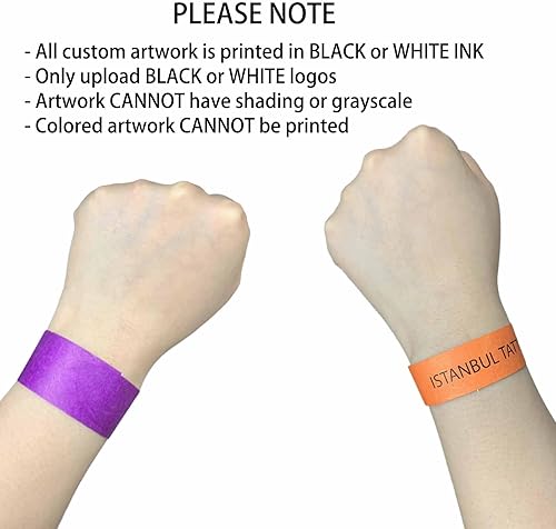 Miniatura 5 de Pulseras para eventos, pulseras personalizadas de 34 pulgadas, pulseras de papel personalizadas para fiestas con logotipo de texto, imagen impresa