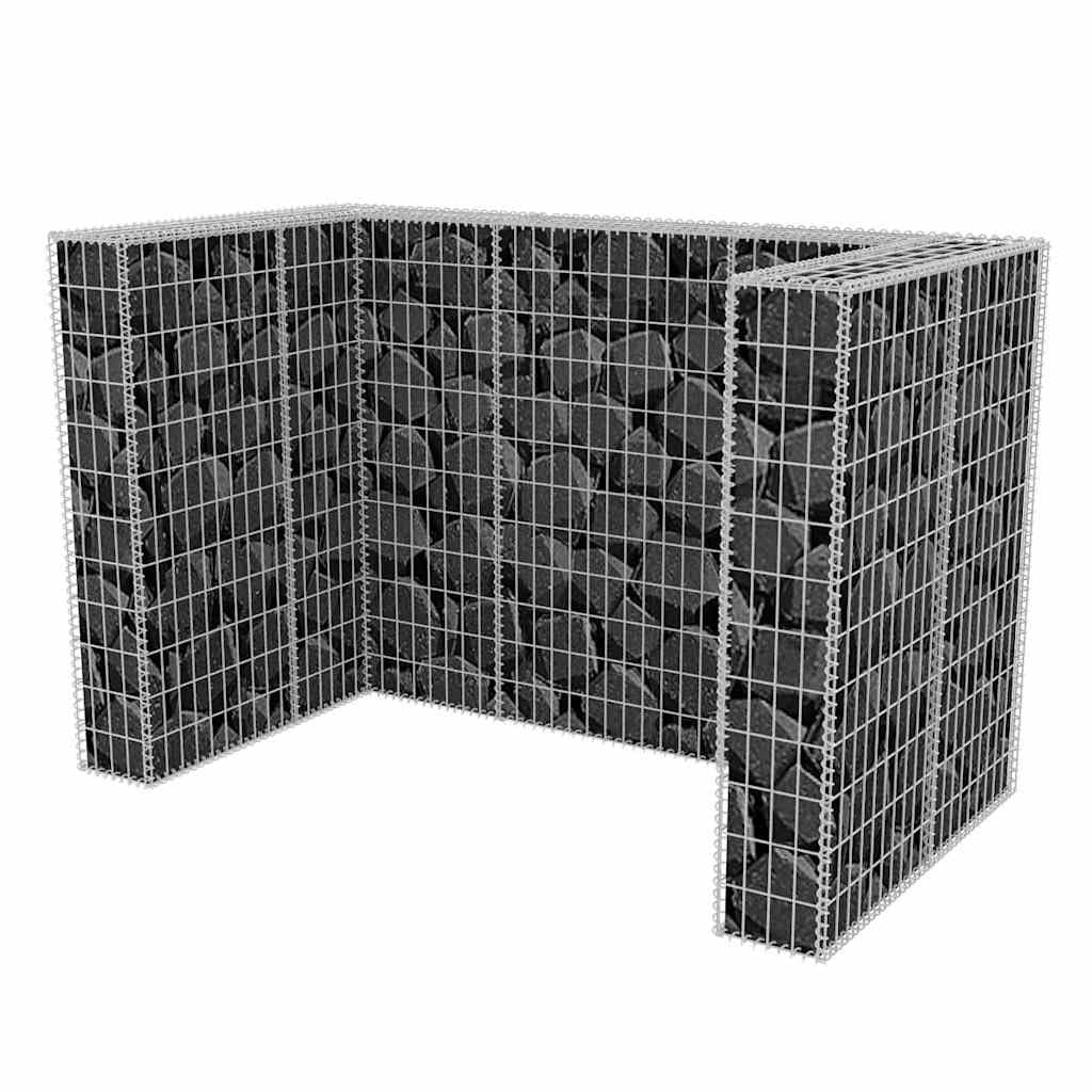 Générique Cadre à Gabion de Poubelle Double Acier 180 x 100 x 120 cm, Maison & Jardin, Produits ménagers, Accessoires pour conteneurs à déchets, Cache-conteneurs à déchets, Argent, (Poids 33.4KG)
