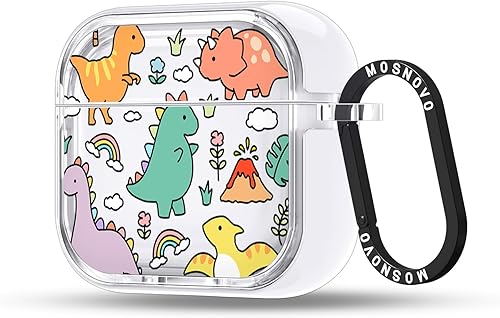 Miniatura 343 de MOSNOVO Funda protectora transparente para AirPods Pro 3, con anillo de metal duro de lujo de doble capa a prueba de golpes, diseñado para AirPods