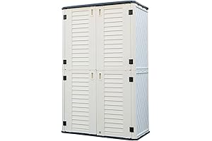 HOMSPARK Vertical Outdoor Storage Shed Weather Resistant Tall Storage Cabinet - 53 cu.ft