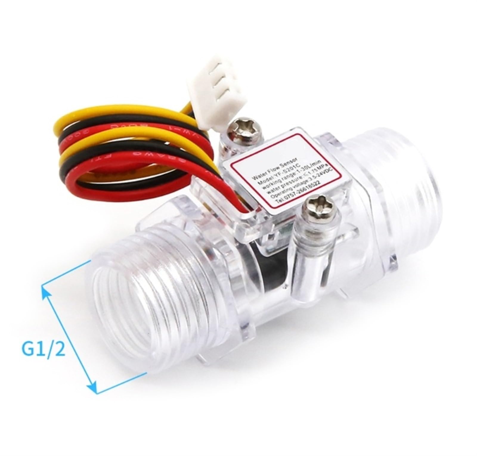 Flow Sensor Meter Digital Pipeline Water Flow G1/2 Meter Gauge Electronic Flow Counter